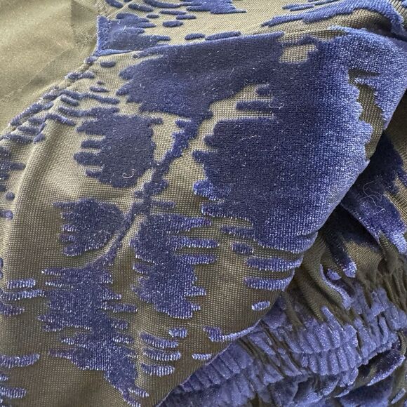 Velvet Burnout Midi Dress Women’s Sz Small Sheer LS Empire Waist Whimsigoth Goth - Picture 3 of 12